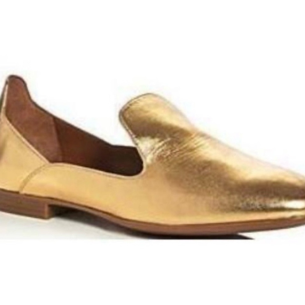 Aquatalia Emmaline Metallic Gold Flats- Womens 7.5